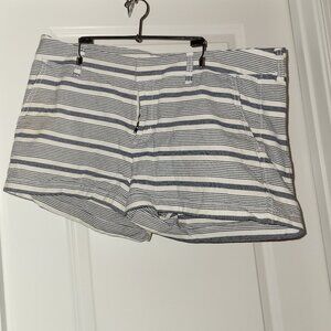 Khakis by GAP Linen Girlfriend Striped Shorts